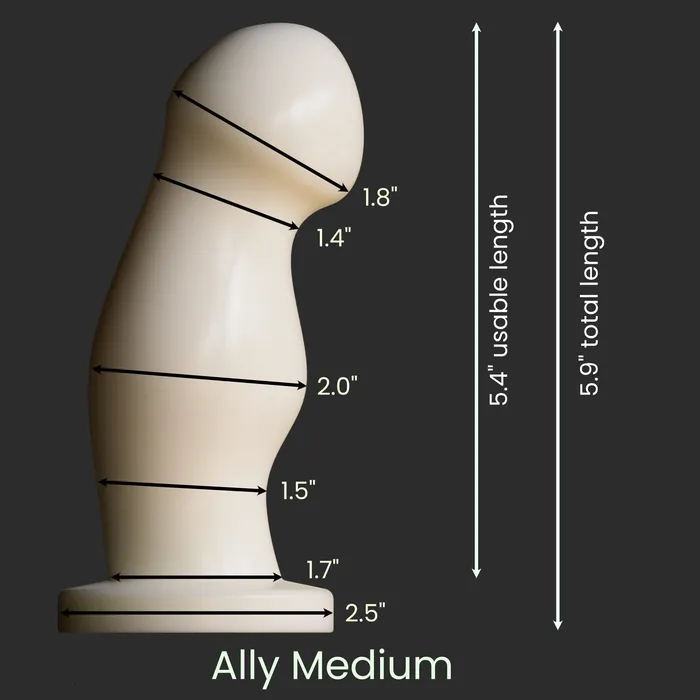 Ally Medium Fire Dark Purple Soft Single Density Ready to Ship ThemFriends Dildos
