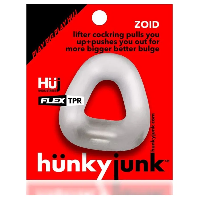 Hunkyjunk Dildos Zoid Trapaziod Lifter Cockring Clear Ice