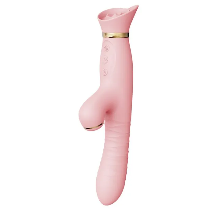 Vibrators Zalo Rose Rabbit Thruster Vibrator Zalo