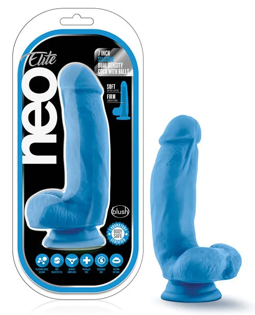 Neo Silicone Dual Density Cock with balls Blush Novelties Female Sex Toys Neo Silicone Dual Density Cock with balls Blush Novelties Female Sex Toys