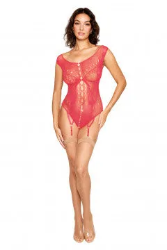 Dreamgirl International Vibrators Garter Teddy Watermelon