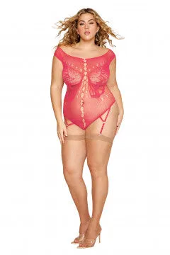 Dreamgirl International Vibrators Garter Teddy Watermelon Dreamgirl International Vibrators Garter Teddy Watermelon