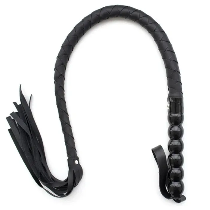 House of Dasein Restraints Whips 80Cm Crafts Bull Pu Leather Custom Horse Black Handle Wrist Strap