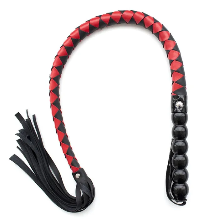 House of Dasein Restraints Whips 80Cm Crafts Bull Pu Leather Custom Horse Black Handle Wrist Strap
