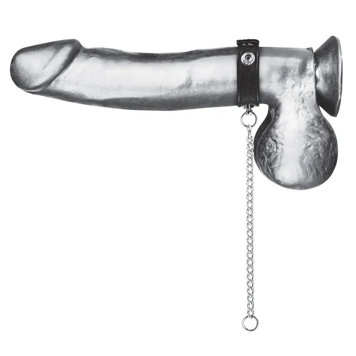 Blue Line Snap Cock Ring with Leash Blueline Male Sex Toys
