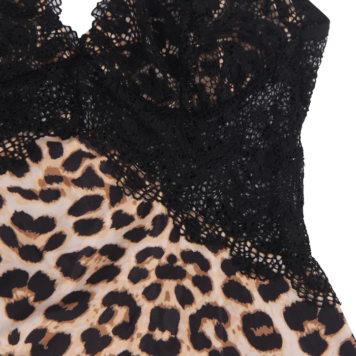 Female Sex Toys FRISKY BUSINESS SG Babydoll 2 Pcs V Neck Lace Stitching Strap with Flower Sleepwear